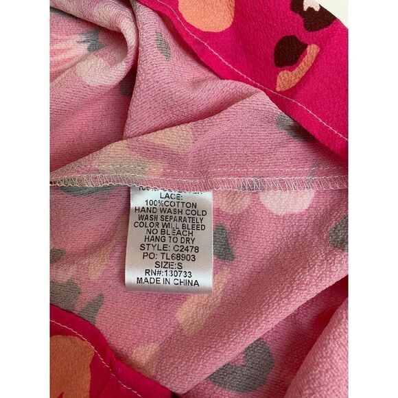 Umgee Rosie Cheetah Dress Floral Pink Fuchsia - Small - Picture 4 of 8